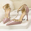 Rivet Pointed Toe Designer Hollow Red Fine High Heel  High Heel
