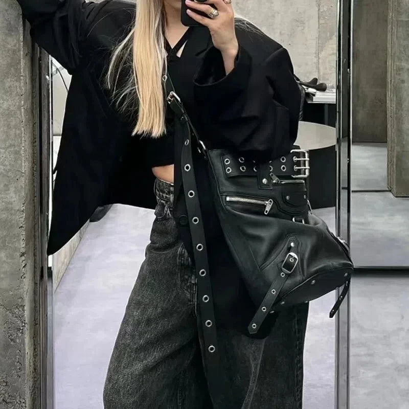 Gothic Rivets Big Volume Dark Metal Cool Motobiker Harajuku Chic Messenger Bag Main image