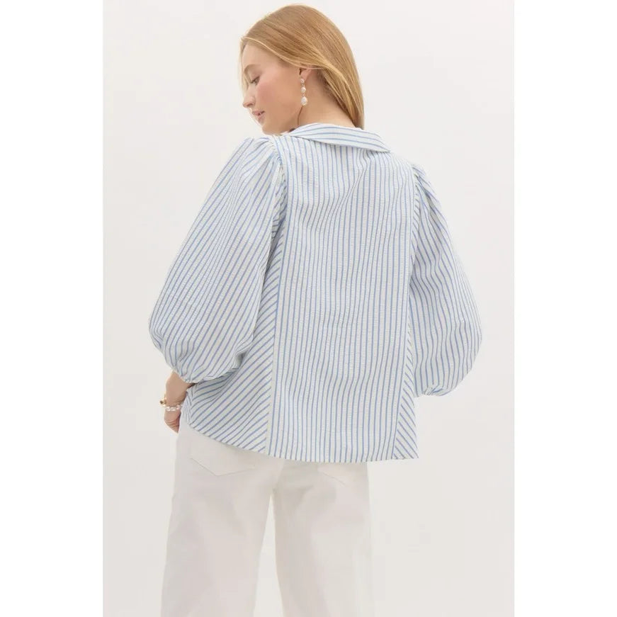 Casual Loose Striped Oversized Blouse Secondary image