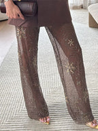 Leopard Mesh Patchwork Maxi Dress
