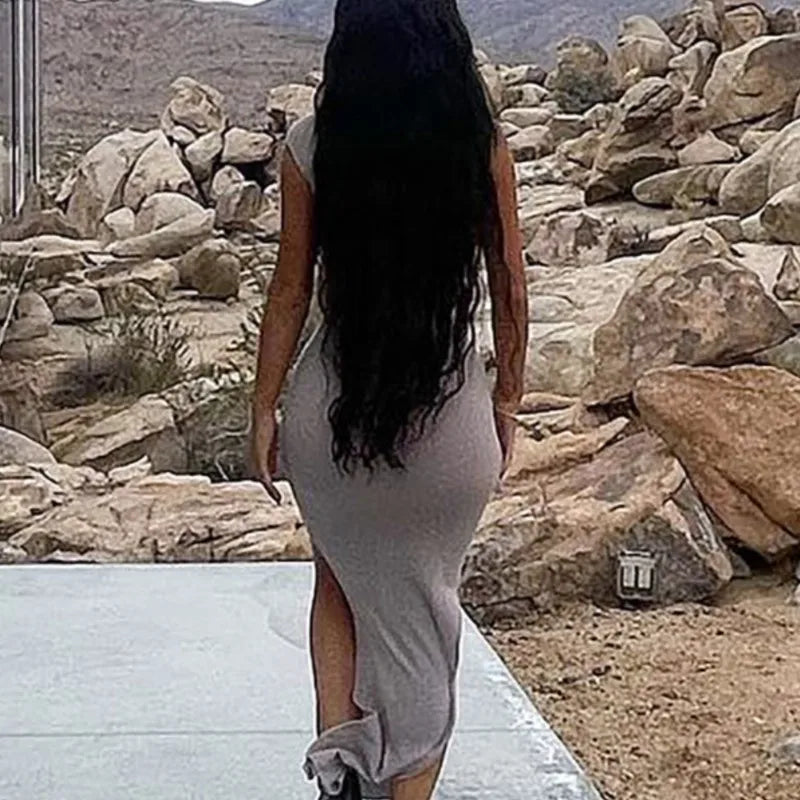 Slit Strapless Backless Maxi Party Dress Secondary image