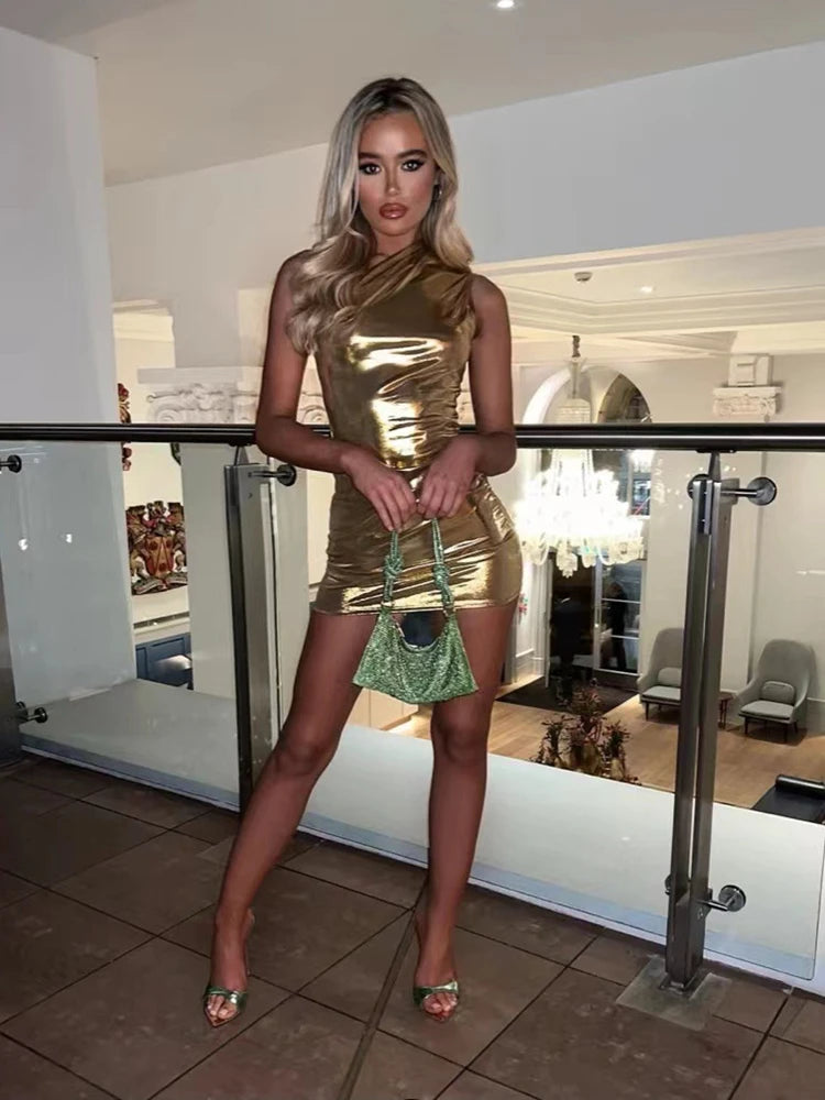 One Shoulder Irregular Skinny Mini Dress Secondary image