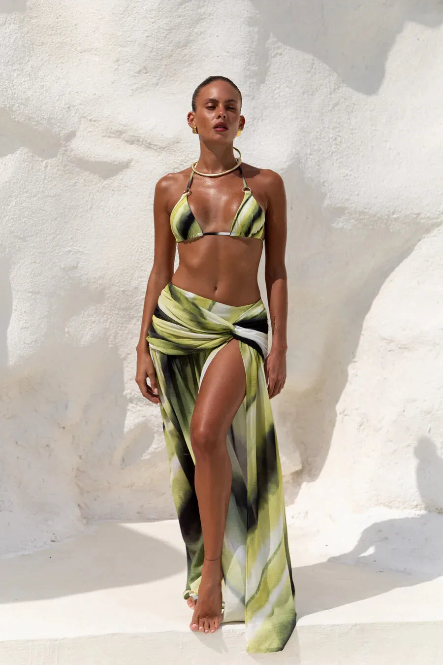 Lace-up Cover Up Thong  Three Piece Swim Sets Secondary image