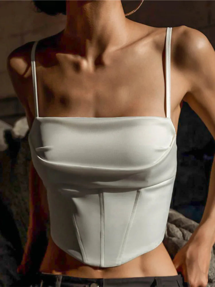 Lace Up Bandage Backless Skinny Crop Cami Top Main image