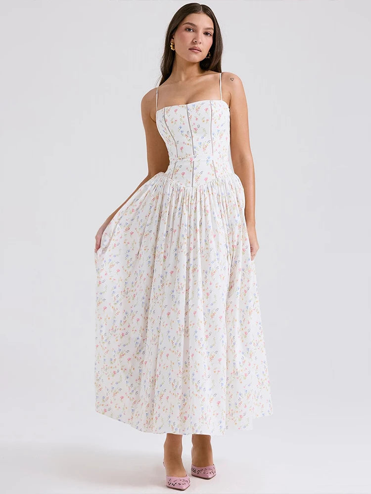 Print Wrap A-line Strap Maxi Long Summer Dress Secondary image