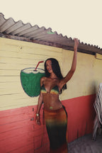 Gradient Off Shoulder Cover Up  Three Piece Swim Sets