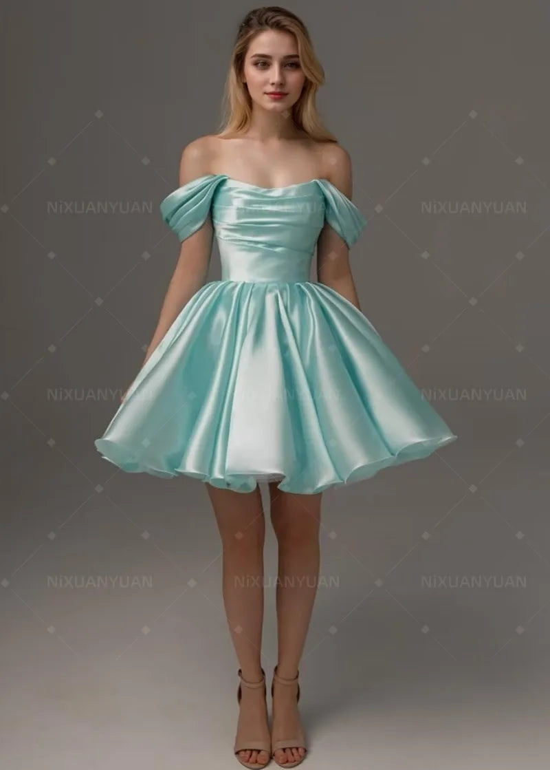 Cocktail Satin Graduation Prom Dress Main image