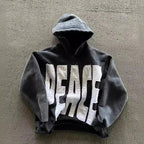 Letter Patch Black Hoodie
