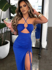 Sleeveless  Backless Slim Midi Dress