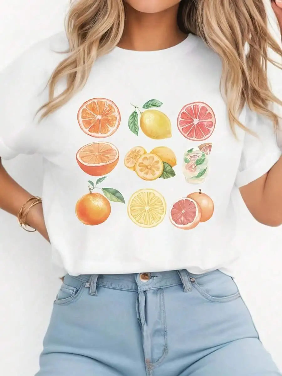 Lemon Orange Cocktail Cotton T-shirt Main image