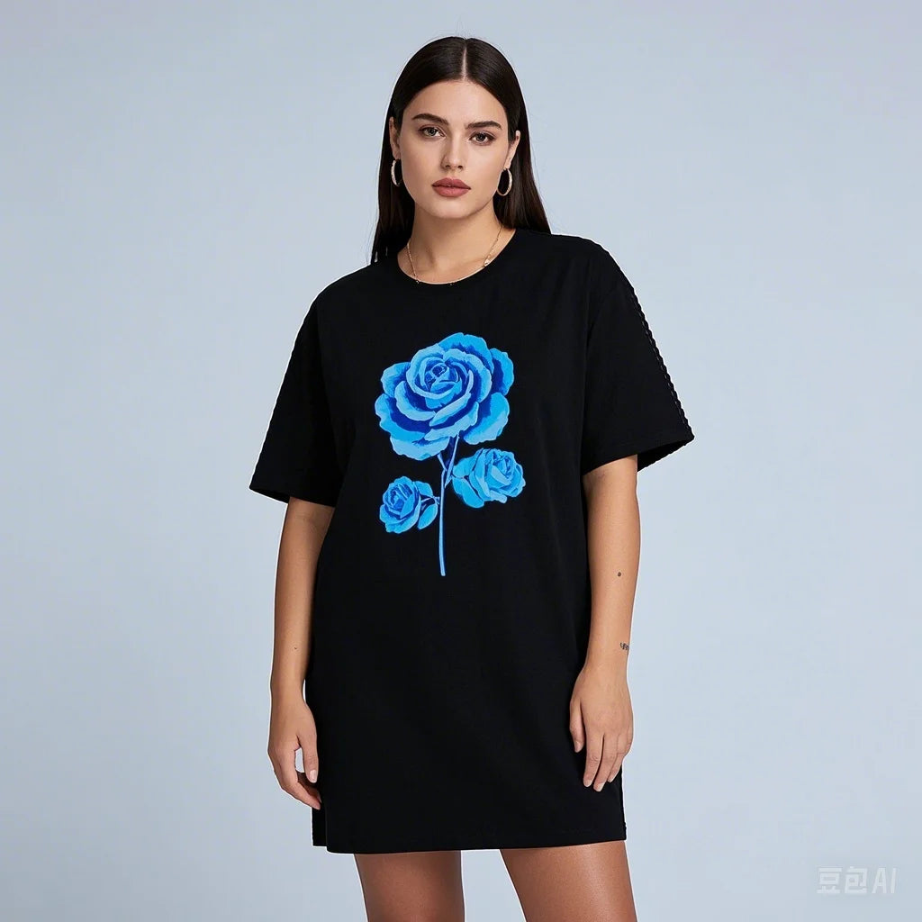 Long Style Cotton Casual T-shirt Secondary image