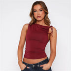 Ruched Lace Up Bodycon Crop Top