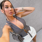 Slim Fit V-neck Casual Tank Top Blouse
