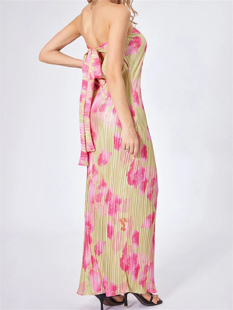Strapless Tie-up Off Shoulder Floral Dress Secondary image