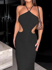 Hollow Backless Off Shoulder Party Dress