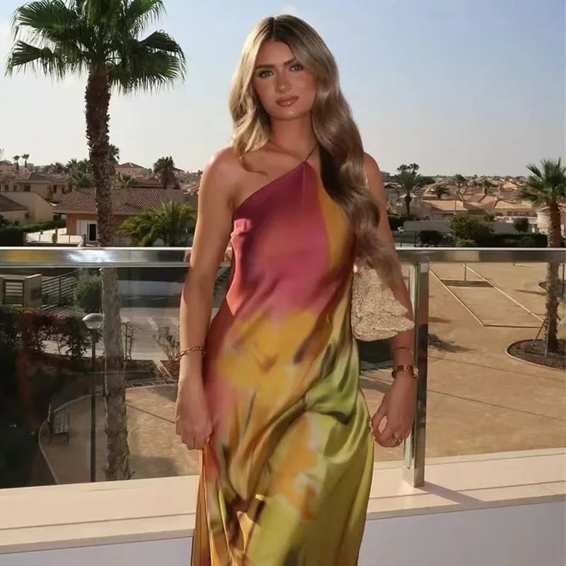 Satin Halter Backless Midi Dress Secondary image