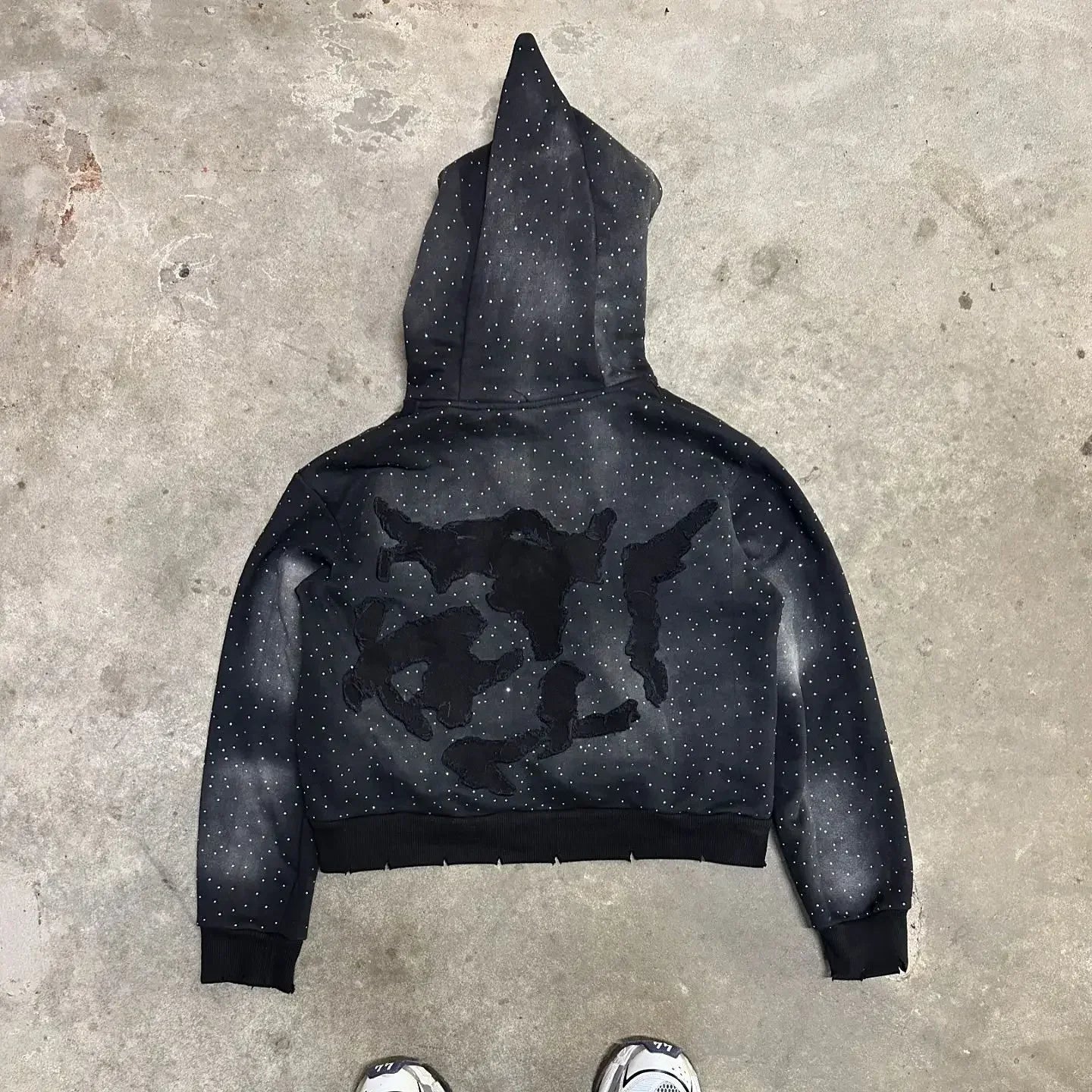 Rhinestone Patch Oversized Hoodie Secondary image