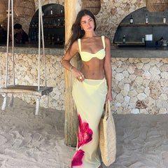 Long Dress Cover Up Bikini Three Piece Swim Sets