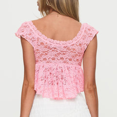 Lace  Slim Fit Crop Top