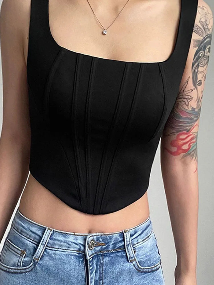 Square Neck Tight Backless Cami Top Secondary image