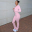 Hooded Zipper Skinny Knit Set