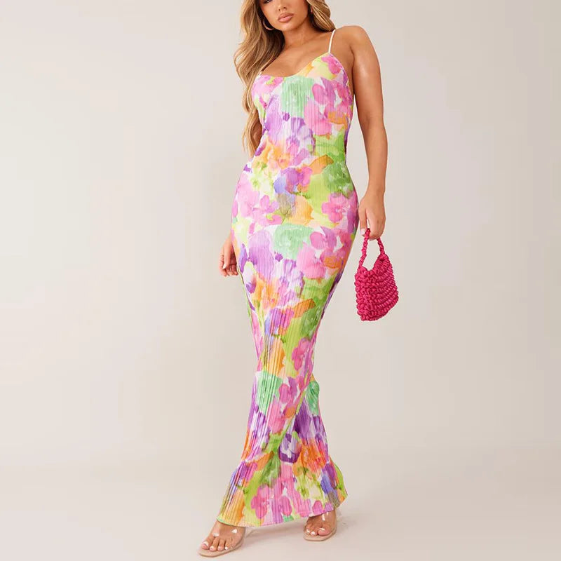 V-neck Spaghetti Strap Floral Dress Secondary image