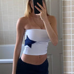 Vintage Star Patchwork Grunge Tee Strapless