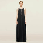 Open Back Sleeveless Cut Out Satin Slip Dress