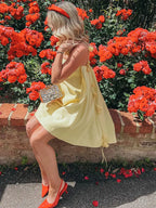 3D Flower Spaghetti Strap Floral Dress