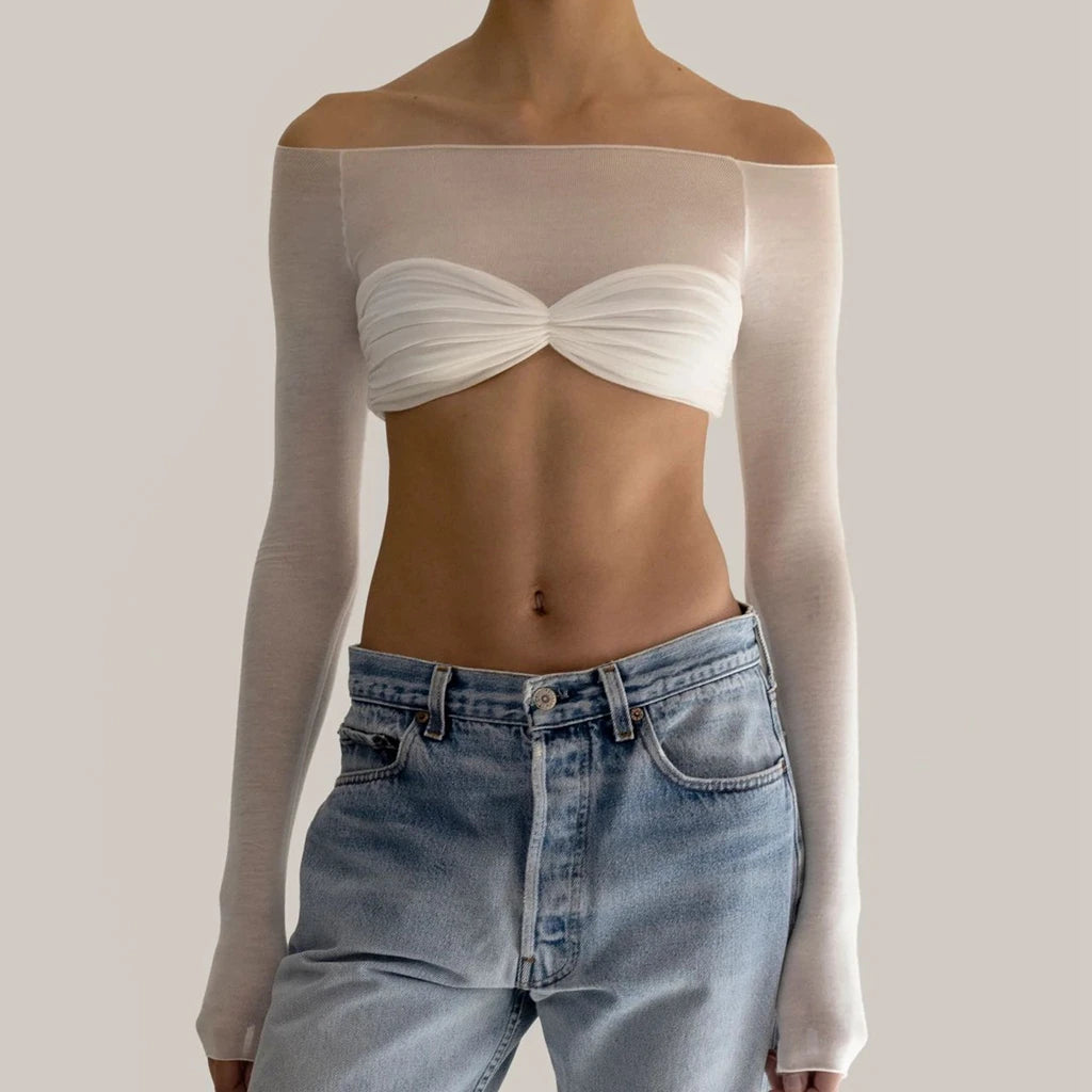 Shell Patchwork See-through Strapless Secondary image