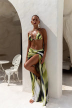 Lace-up Cover Up Thong  Three Piece Swim Sets