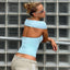 Slash Neck Backless Off Shoulder Crop Top
