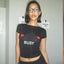 Tight Navel Printed Pullover Crop Top