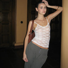 Lace See Through Party Mesh Sheer Top