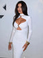 Cutout V Neck Long Sleeve Party Dress