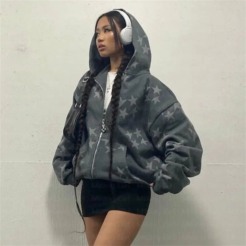 Star Graphic Grunge Hoodie Main image