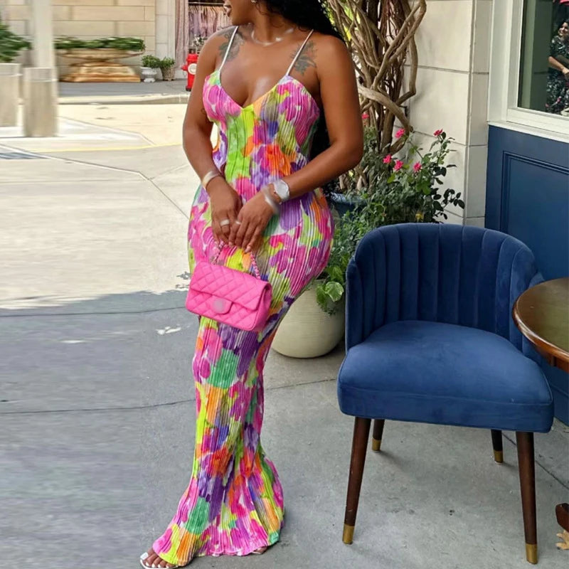 V-neck Spaghetti Strap Floral Dress Main image