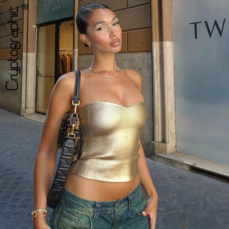 Cryptographic Vintage Gold Strapless Main image