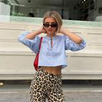 Slim Fit Versatile Bow Poplin Short Blouse