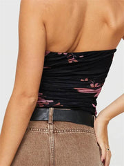 Floral Off Shoulder Aesthetic Strapless