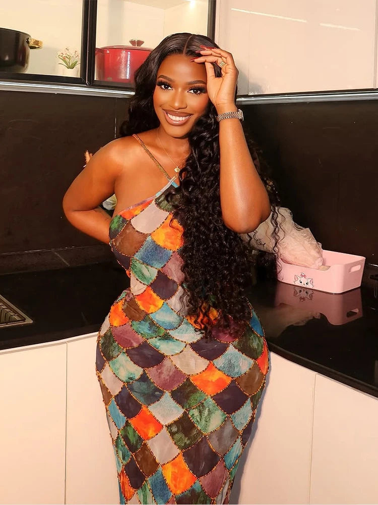 Plaid Halter Off Shoulder Maxi Dress Secondary image