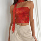 Fairycore Flower Mesh Strapless