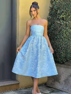 Bow Backless Jacquard A Line Mini Dress