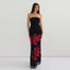 Tube Bodycon Lace-up Floral Dress