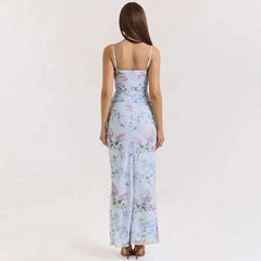 Pleated Mesh Bodycon Spaghetti Summer Dress