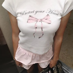 Letter Print Slim Fit Crop Top