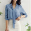 Casual Long Sleeve Bow Tie Fashion V-neck Chiffon Blouse