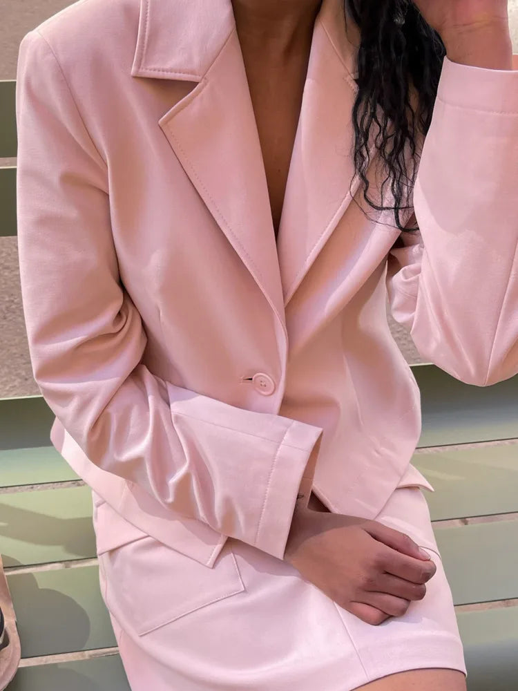 Woven Button Slim Skirt Suit Main image