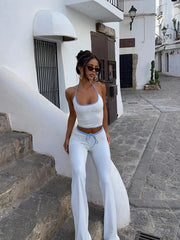 Casual Lace-Up Pants Set