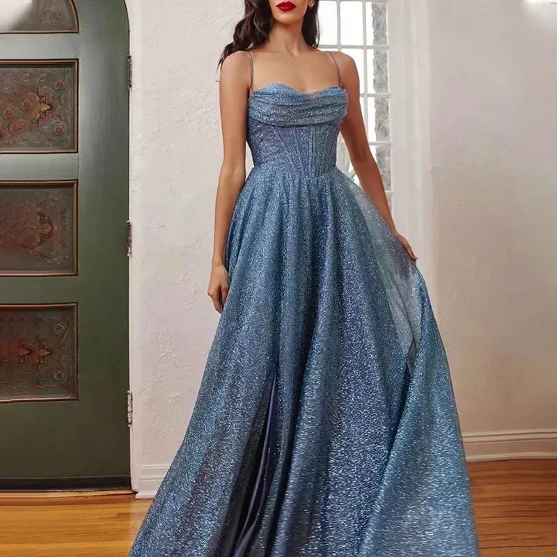 Gold Sparkling Strapless Maxi Dress Main image